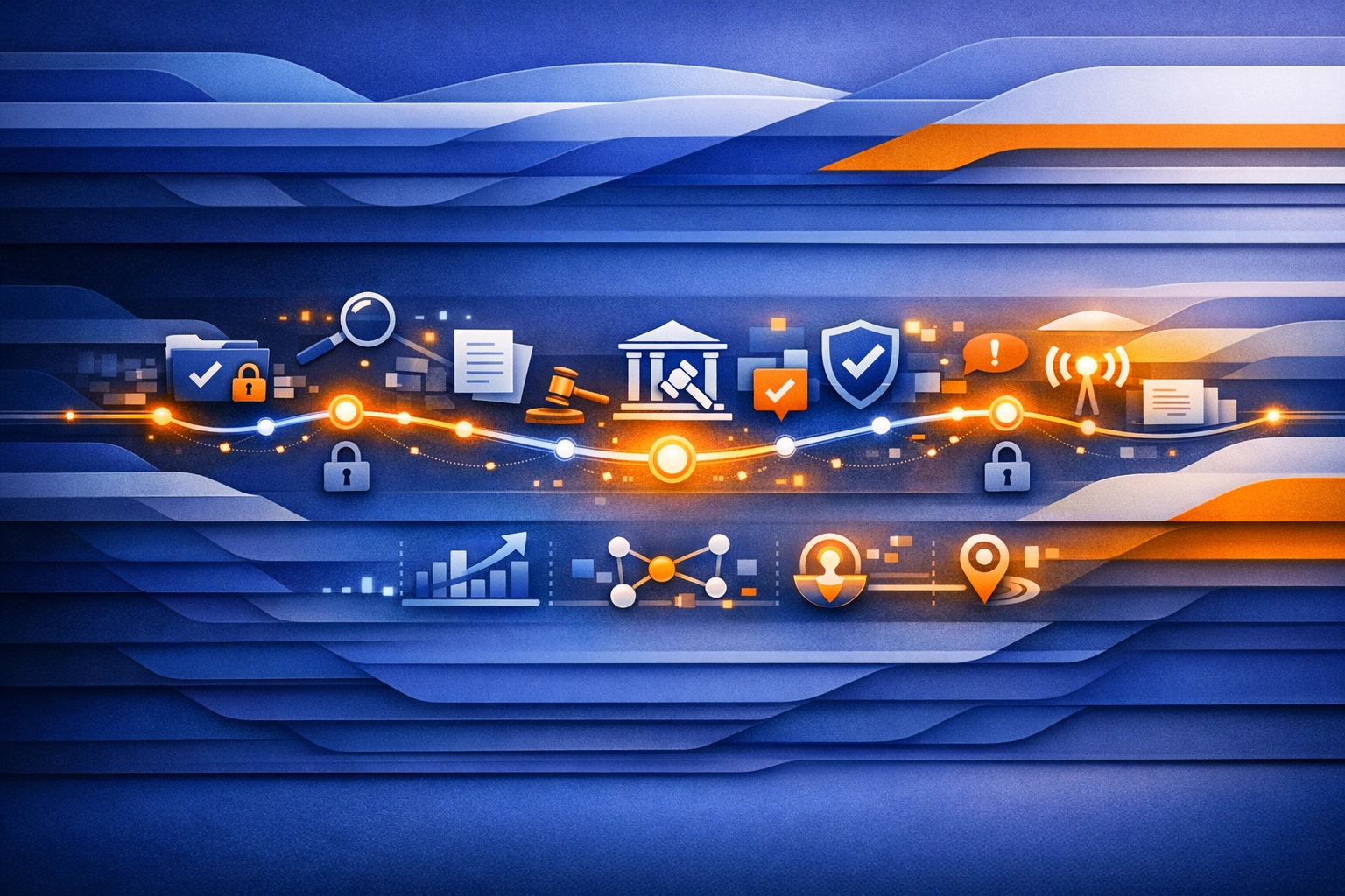 Unified legal activity timeline with secure access and AI oversight markers