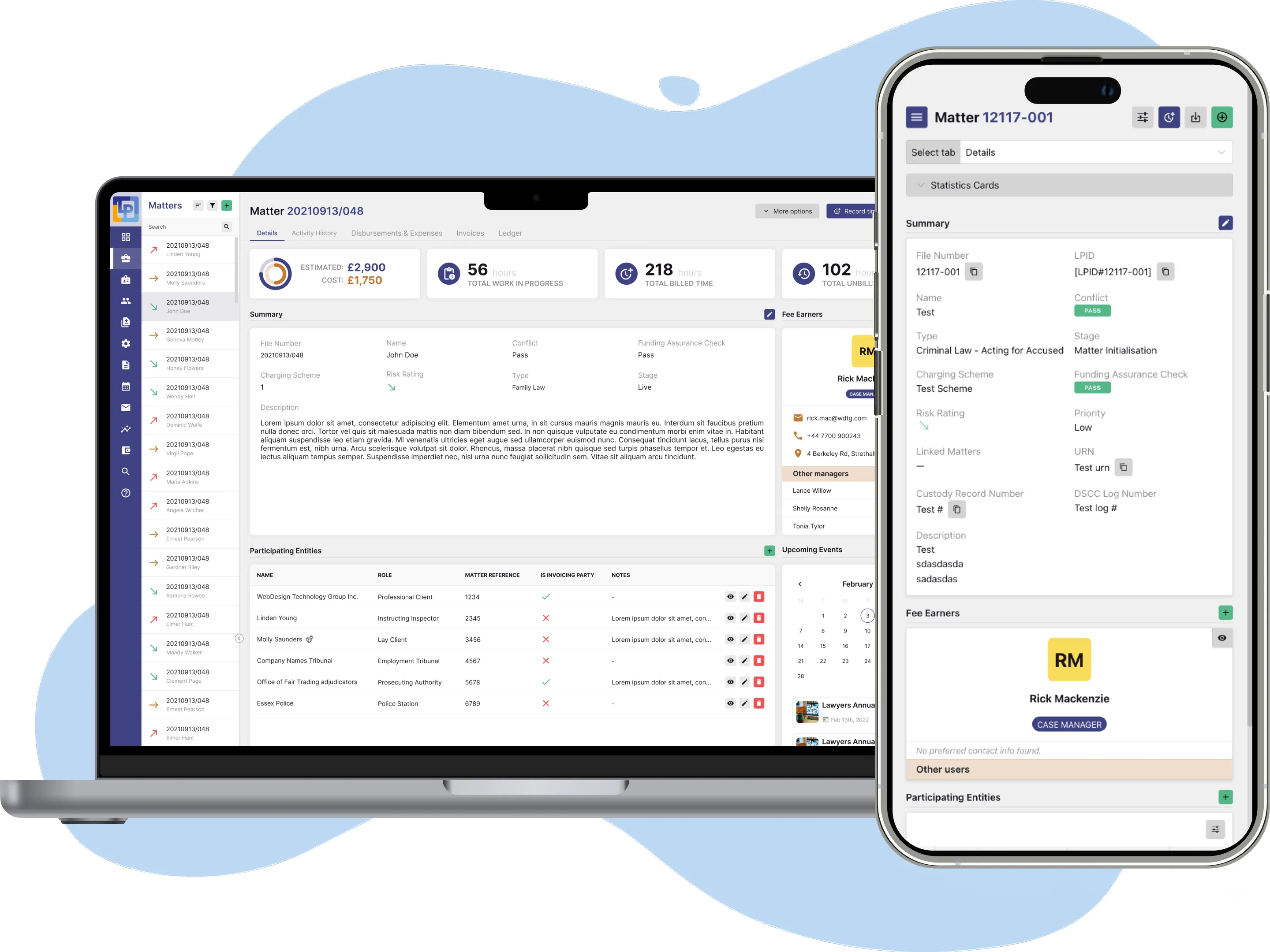 LawPilot365 AI application interface showing legal document management features